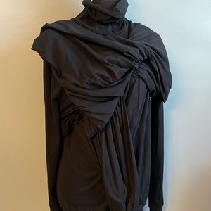 Rick Owens Men’s Walrus Black draped long sleeve shirt LARGE * Runs small*